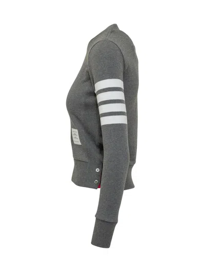 Thom Browne Sweatshirt Crew Neck With Four Bands In Gray