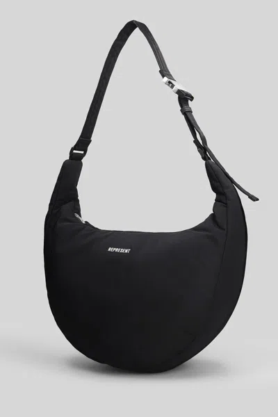 Represent Mens Black Script-hardware Padded Nylon Sling Bag In Pink