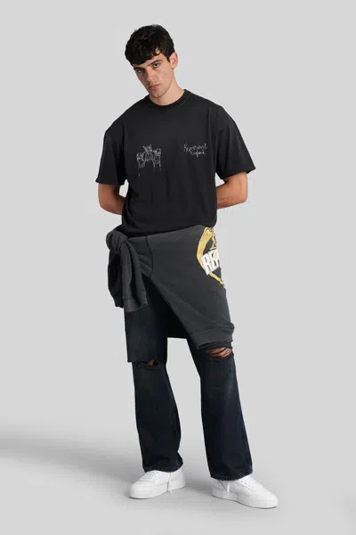 Represent R3 Distressed Baggy Denim In Black