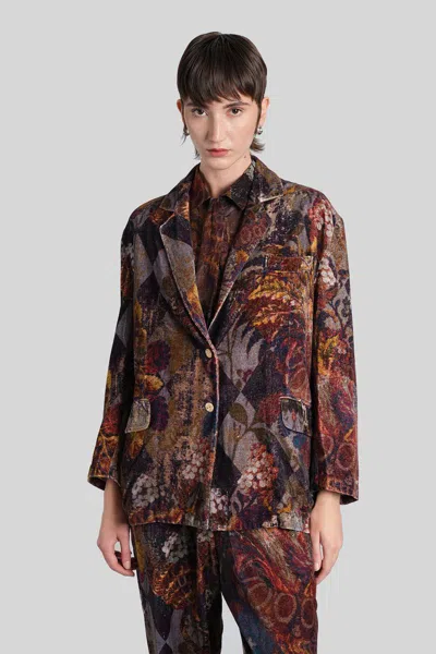 Yavi Floral-print Blazer In Brown