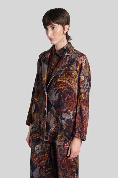 Yavi Floral-print Blazer In Brown