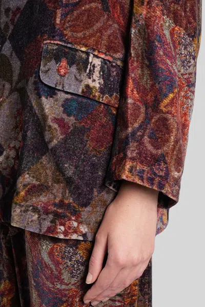 Yavi Floral-print Blazer In Brown