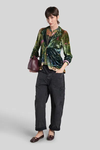 Yavi Buttoned Pocketed Jacket In Green