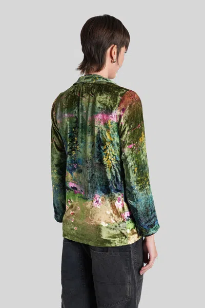 Yavi Buttoned Pocketed Jacket In Green