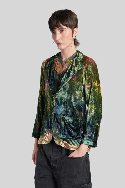 Yavi Buttoned Pocketed Jacket In Green