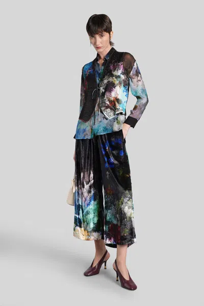 Yavi Printed Drawstring Trousers In Black