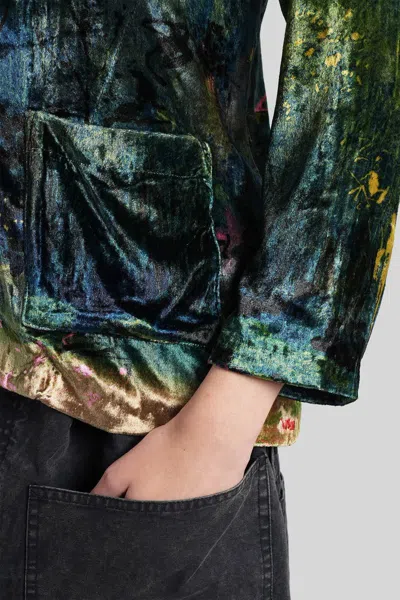 Yavi Buttoned Pocketed Jacket In Green