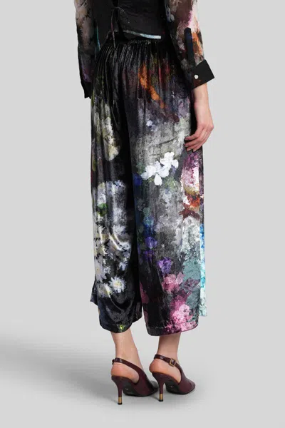 Yavi Printed Drawstring Trousers In Black