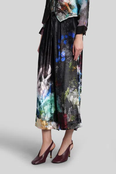 Yavi Printed Drawstring Trousers In Black