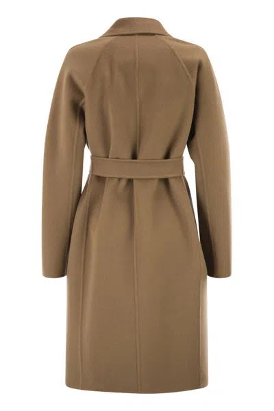 Max Mara Knee-length Brown Cashmere Coat In Brown