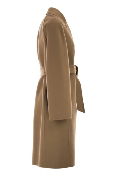 Max Mara Knee-length Brown Cashmere Coat In Brown