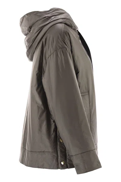 Max Mara The Cube Dark Grey Polyester Daria Padded Jacket In Gray