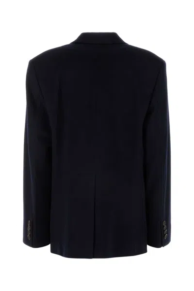 Miu Miu Midnight Blue Wool Blend Blazer In Blue