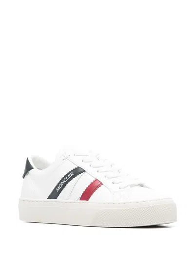 Moncler Low Top Sneakers Block Design Contrast Heel In White