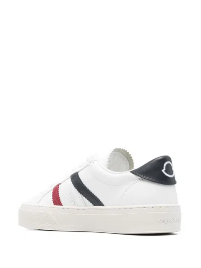 Moncler Low Top Sneakers Block Design Contrast Heel In White