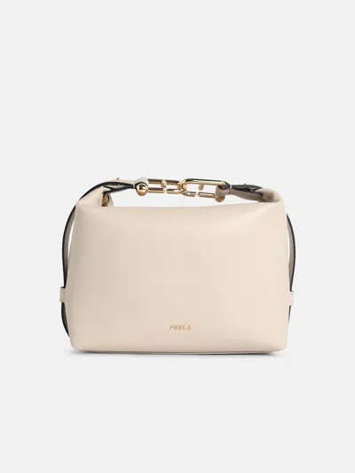 Furla Mini 'tonie' Ivory Leather Shoulder Bag In White