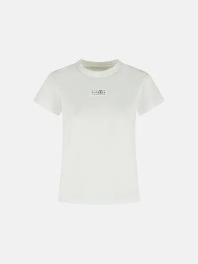 Mm6 Maison Margiela Mm6 By Maison Margiela Minimalist Logo Short Sleeve T-shirt In White