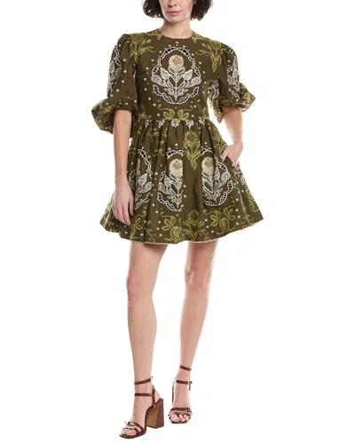 Agua By Agua Bendita Raquel Mini Dress In Green