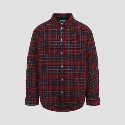Off-white Padded Check Cotton Shirt Jacket With Logo In Multi