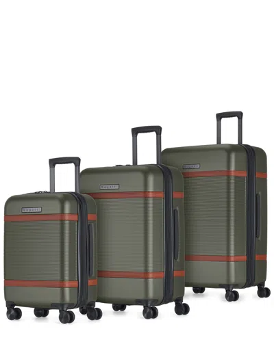 Bugatti Wellington Expandable 3pc Luggage Set In Green