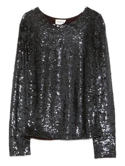 P.a.r.o.s.h Parosh Long-sleeved Top With Sequins In Black