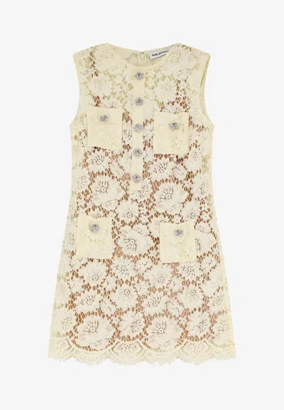 Self-portrait Self Portrait Short Dress With Embellishment In Yellow