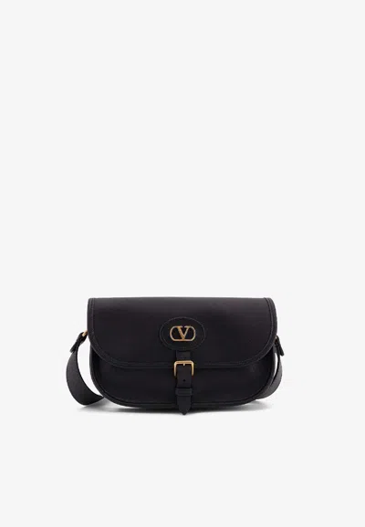 Valentino Garavani Antibes Leather Crossbody Bag Adjustable Strap In Black