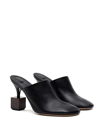 Jacquemus Black Mule With 7cm Heel Detail In Black
