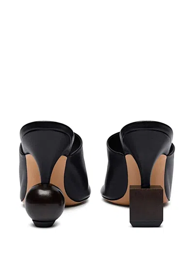 Jacquemus Black Mule With 7cm Heel Detail In Black