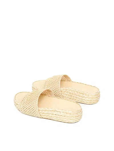 Chloé Sandalia Isla Natural Crochet Y Esparto In Neutral