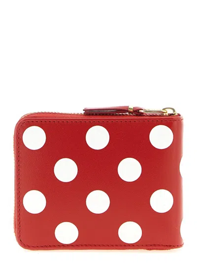 Comme Des Garçons Polka Dots Printed Wallet In Brown