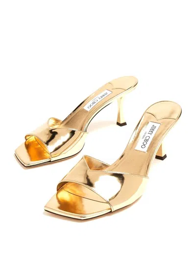 Jimmy Choo Skye Gold Slingback Sandal With 7cm Heel In Multi