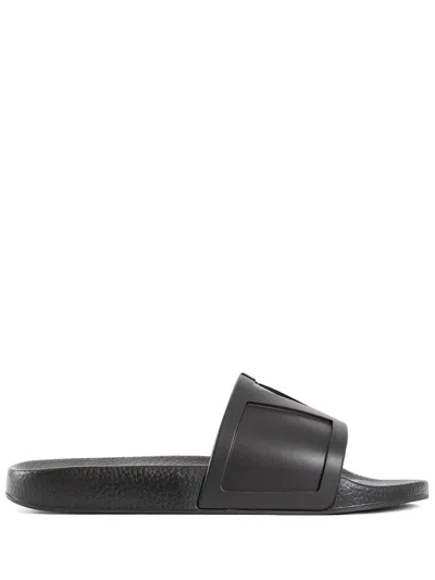 Valentino Garavani Coolside Rubber Slides In Black