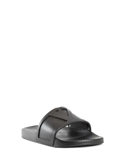 Valentino Garavani Coolside Rubber Slides In Black