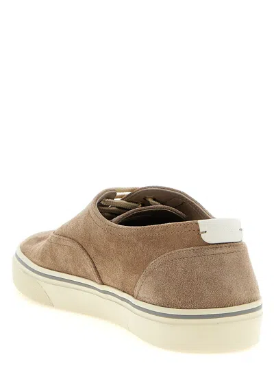 Brunello Cucinelli Beige Suede Sneakers In Neutral