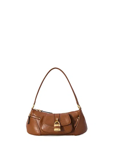 Chloé The 99 Shoulder Bag In Shiny Grained Calfskin In Clay Brown