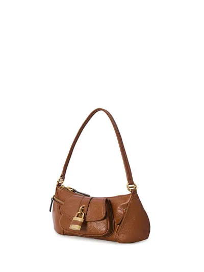 Chloé The 99 Shoulder Bag In Shiny Grained Calfskin In Clay Brown