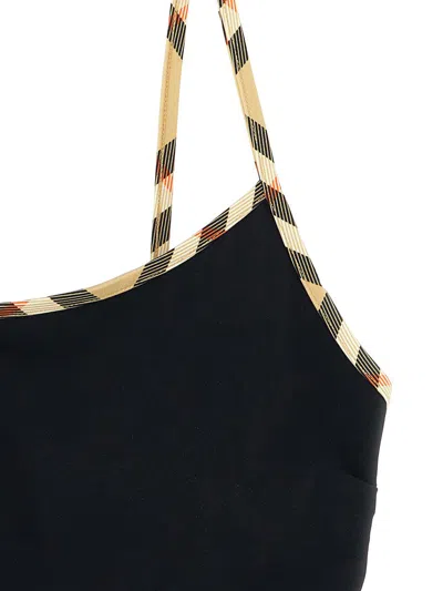 Burberry Starla Bikini Top Patterned Trim Design In Black