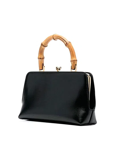 Jil Sander Mini Goji Bamboo Top Handle Bag In Black