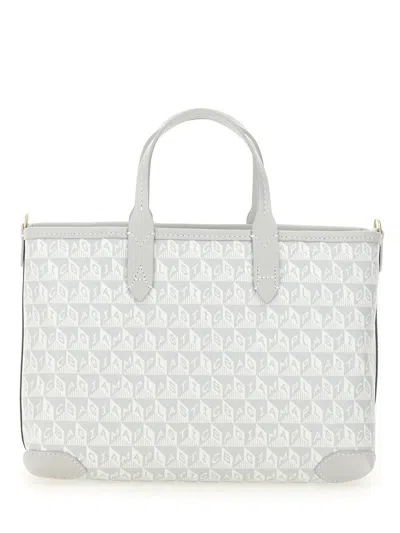 Anya Hindmarch Printed Canvas Xs I Am A Plastic Bag Handbag In White