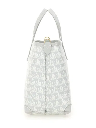 Anya Hindmarch Printed Canvas Xs I Am A Plastic Bag Handbag In White