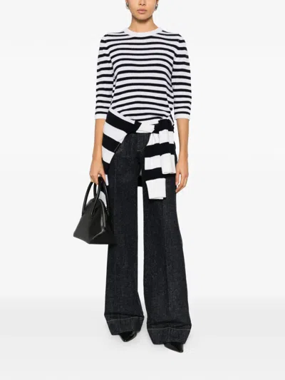 Allude Striped-pattern Sweater In Multi