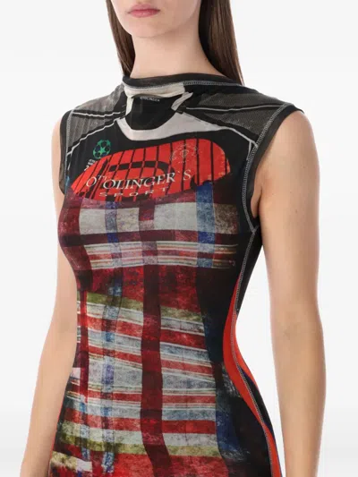 Ottolinger Mesh Maxi Gown In Multi