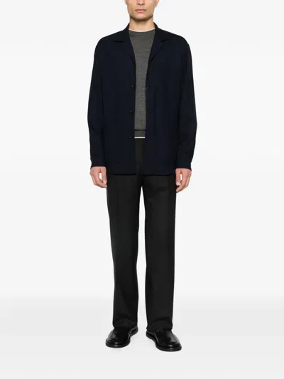 Canali Button-up Jacket In Blue