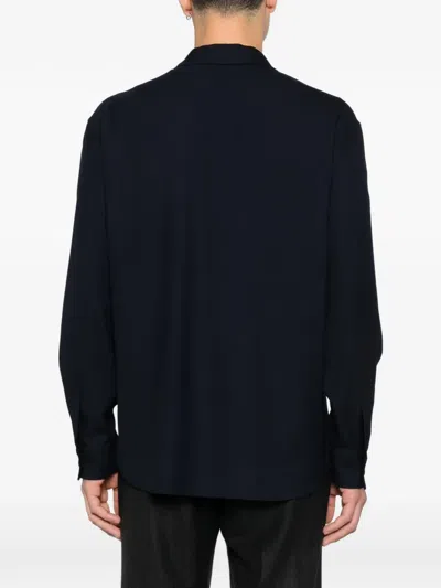 Canali Button-up Jacket In Blue