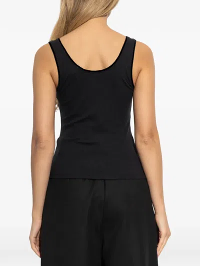 Frame Ribbed Top In Black