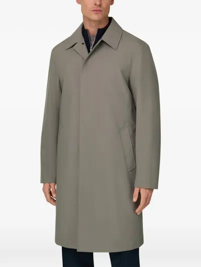 Boggi Milano Buttoned Technical Coat In Gray