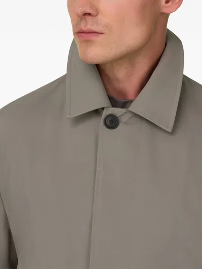 Boggi Milano Buttoned Technical Coat In Gray