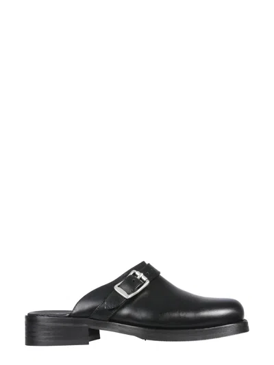 Our Legacy Camion Leather Mule With Buckle In Black