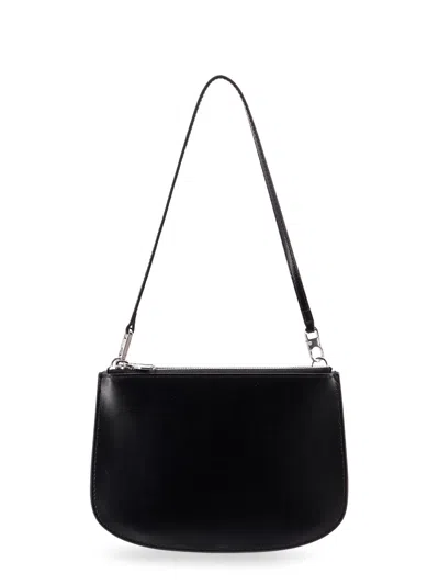 Diesel Twin-double-pouch Embossed-leather Shoulder Bag In Black